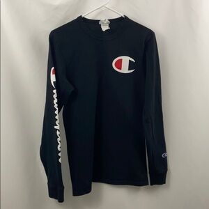 Vtg Champion Mens Black Sz S Long Sleeve Shirt